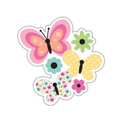 Doodlebug - Hello Again Sticker Cardstock Sticker Flutterby