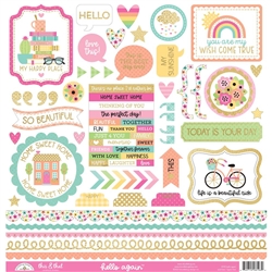 Doodlebug - Cardstock Stickers 12/Pkg Hello Again This & That