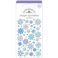 Doodlebug - Snow Much Fun Sprinkles Adhesive Enamel Shapes Snow Colorful