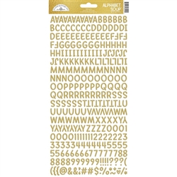 Doodlebug - Alphabet Soup Puffy Stickers 6X13 Gold