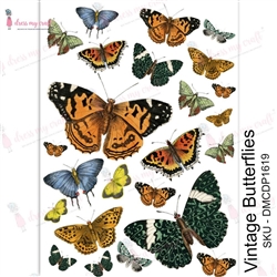 Dress My Craft- Transfer Me Sheet A4 Vintage Butterflies