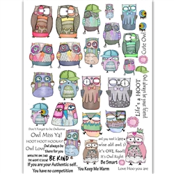 Dress My Craft- Transfer Me Sheet A4 Doodled Owls