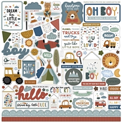 Echo Park - Dream Big Little Boy Cardstock Stickers 12X12 Elements