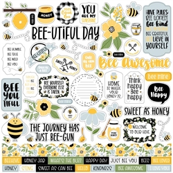 Echo Park - Bee Happy Cardstock Stickers 12X12 Elements