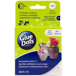 Glue Dots - All Purpose Clear Dot Roll 0.5" 300/Pkg