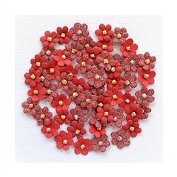 Little Birdie - Beaded Micro Petals 60/Pkg Cherry