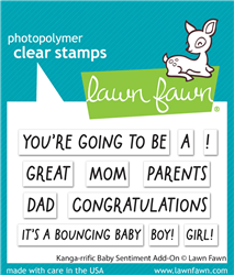 Lawn Fawn - Kanga-Rific Baby Sentiment Add-On Stamp Set