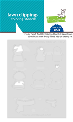 Lawn Fawn - Frosty Family Add-On Coloring Stencils 2/Set