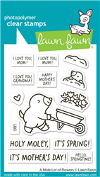 Lawn Fawn - A Mole Lot of Flowers Stamp Set