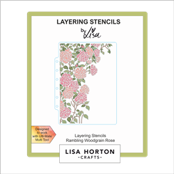 Lisa Horton - Rambling Woodgrain Rose 5x7 Layering Stencils