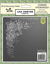 Lisa Horton - Embossing Folder 6x6 PLUS Die Corner Hydrangea