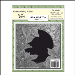 Lisa Horton - Framed Poinsettia  3D Embossing Folder 6x6 With Inset Die