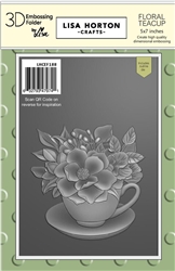 Lisa Horton - Floral Teacup 5x7 3D Embossing folder and Die