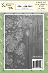 Lisa Horton - Rambling Woodgrain Rose 5x7 3D Embossing Folder