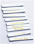 Memory Box - Open Studio White Greeting Tabs Gold Foil Thank You  40pk