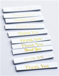Memory Box - Open Studio White Greeting Tabs Gold Foil Thank You  40pk