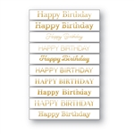 Memory Box - Open Studio White Greeting Tabs Gold Foil Happy Birthday 40pk