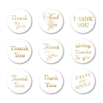 Memory Box - Open Studio Greeting Tabs Gold Foil Circle Thank You  36pk