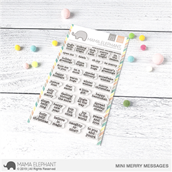Mama Elephant - Mini Merry Messages Stamp Set