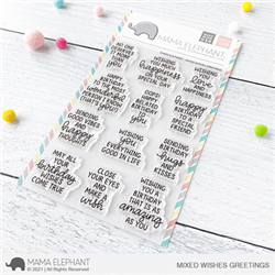 Mama Elephant - Mixed Wishes Greetings Stamp Set