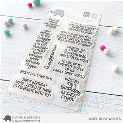 Mama Elephant - Mixed BDay Wishes Stamp Set