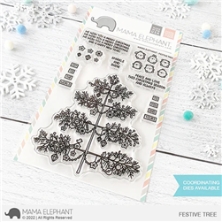 Mama Elephant - Festive Tree Stamp Set