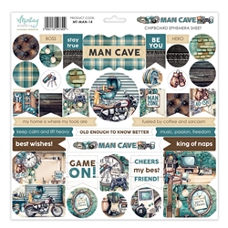 Mintay Papers - Man Cave 12X12 Chipboard Ephemera Sheet