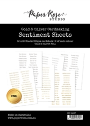 Paper Rose - A5 Sentiment Sheets Gold & Silver 12/Sheets