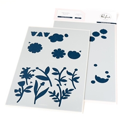 Pinkfresh Studio - Sweet Blossoms Layering Stencil Set 2/Pkg