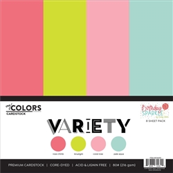 Photoplay - Birthday Sparkle Variety Cardstock Pack of 8 12X12