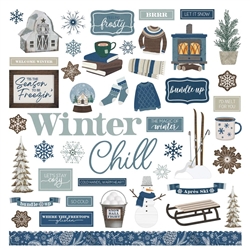 Photoplay - Winter Chalet 12X12 Stickers Elements
