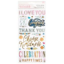 Pink Paislee -    Joyful Notes Thickers Stickers Gold Foil Phrase