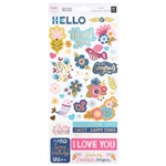 Pink Paislee -    Joyful Notes Cardstock Stickers 6X12 Gold Foil