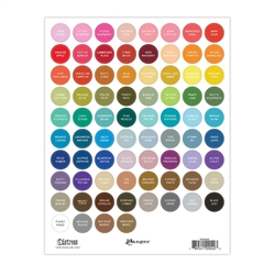 Ranger - Tim Holtz Distress Large Round Label Sheet, White Printing