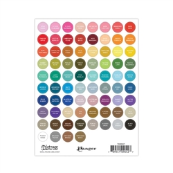 Ranger - Tim Holtz Distress Small Round Label Sheet, White Printing