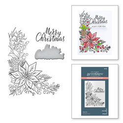 Spellbinders - BetterPress Poinsettia Corner Letterpress Plates & Dies