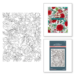 Spellbinders - BetterPress Handmade Holidays Winter Rose Background Press Plate