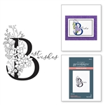 Spellbinders - Press Plate Every Occasion Floral Alphabet  B
