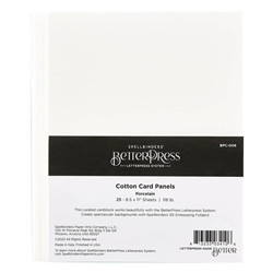 Spellbinders -  BetterPress Porcelain 8.5 x 11 Cotton Card Panels 25 pk