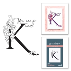 Spellbinders - Press Plate Every Occasion Floral Alphabet  K