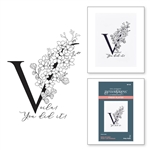 Spellbinders - Press Plate Every Occasion Floral Alphabet  V