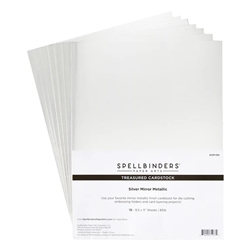 Spellbinders - Treasured Cardstock 8.5"X11"  Silver Mirror Metallic