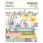 Simple Stories - Simple Vintage Meadow Flowers Bits and Pieces 45/Pkg Sentiment