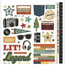 Simple Stories -  Rustic Legend Icon Cardstock Stickers 12X12