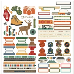 Simple Stories -  Rustic Legend Basics 12X12 Cardstock Stickers