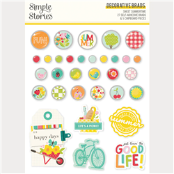 Simple Stories -  Sweet Summertime Adhesive Brads
