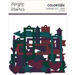 Simple Stories - Color Vibe Darks Chipboard Bits & Pieces 120/Pkg