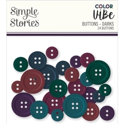 Simple Stories - Color Vibe Darks Buttons 24Pkg