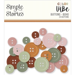 Simple Stories - Color Vibe Boho Buttons 24/Pkg