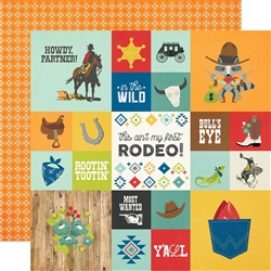 Simple Stories - Howdy! Double-Sided Cardstock 12x12 2X2/4X4 Elements